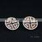 round stud earrings with customized patterns