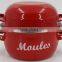 Blue Color Custom Decal Printing Enamel Seafood Cooking Pot Mussel Pot