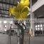 Large outdoor stainless steel flower decoration in yellow color for sale