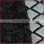 Black stretch sqare design tricot fabric, french tulle lace fabric