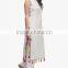 Latest Elegant Off White Printed Sleeveless Pathani Kurta With Pom Pom Trim Designer Long Kurti Designs HSd5016