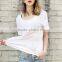small quantity clothing 100% cotton white O-neck blank t shirt ladies custom t-shirt with short sleeve