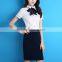 Ladies dress short sleeved uniform fashion stylish shirt suit office ladies airline stewardess uniforms customized clothes
