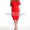 Knee-Length backless embroidery lace sleeve evening dress red short patterns