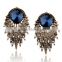 Korean fashion design triangle needle stud earrings women loved crystal triangle earrings jewelry for sales