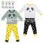 Panda Pattern Boys And Girls Kids Pajamas Sets With Match Blinder