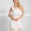 2017 Summer Lace Sleeveless V Neck White Ladies dress