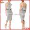 Latest one-shoulder design ruffled new fashion ladies dress 2015