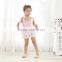 Pink flower ruffle dress small girls lace dress birthday party dress with bandage