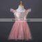 Toddler dress pattern flower natural aqua flutter sleeve girl dress