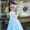 XXLF217 blue handsome hemline organza flowers flower girl dress patterns plain flower girl dress