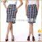 Sucker High Quality Print Checks Women Wrap Skirt With Chain