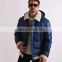 China supplier fur collar bule polyester down jacket for mens