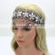 Handmade Crystal Rhinestone Pearl Flower Lace Elastic Bridal Hair Accessory Headband