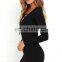 2017 sexy long sleeve black lace up dress for women