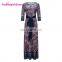 Wholesale India Fashion Printing Floral Leopard Casual Maxi Dress Long Sleeve