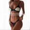 high quality new women sexy full photo shell style bikini swimwear