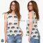 T-WV506 Stylish Womens Elephant Printed Singlet Rayon Tank Tops in Bulk