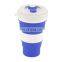 Portable simple silicone retractable folding cup with candy color for coffee