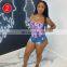 Dollar Print Women Corset Top Tanks Crops Lace Up Bandage Cross Buster V Neck Bodycon Sexy Party Streetwear Club Elegant