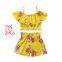 Girl Flowers print Clothes 3Colors Kids Girls Summer 2pcs Set Strap Tops Shorts Outfits 1-6T