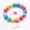 Girl Rainbow bracelet Children Colorful Beads with alloy pendants Girl Gift 9Colors