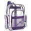 Clear Transparent PVC School  bag Backpack Outdoor clear Backpack with Black Trim