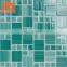 hot sale 30x30cm glass mosaic tiles with hand painting green