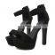 ladies fancy unique design sexy high chunky heels open toe back zip platform sandals shoes
