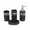 Popular ceramic Black bathroom set accessories zabra painting 4pcs bathroom accessories