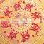Indian Cotton Table Cloth Hand Dyed Elephants Mandala Print Dinning Table Cloth Vintage Wall Hanging Throw Bed Sheet Cover TC15