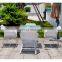 Foshan furniture marble dining table set restaurant glass luxury dining table garden set with 6 chairs for sale