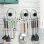 Kitchen hanging pole, no punching, no nail hook, wall mounted stainless steel spoon rack, multi-functional kitchen appliance storage rack