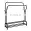 Portable Clothing Garment Rack Multi Functional Double Poles Cloth Stand Hange