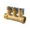 3/4 inch True Brass Three Ways Manifolds Valve For Cold Water Manifold Valve