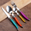 Food Grade Reusable Stainless Steel Creative Handle Kitchen Restaurant Cutlery Set With Colored Handle