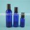 100ml blue pump lotion bottle with 24mm pump used for Cosmetic Container