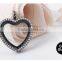 Peach heart shape magnet floating locket pendants DIY jewelry disc charms glass open pendant