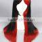 High Quality 65cm Long Straight Black&Red Mixed Synthetic Anime Lolita Wig Cosplay Costume Fashion Hair Wig Party Wig