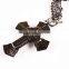 2015 New Arrived Cross Pendant Crystal Mosaic Necklace Black Vintage Necklace