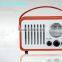2016 Hot Sale Portable Leather Vintage Radio Wooden Alarm Clock Retro Radio