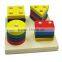 Kids Early Math Learning Four Geometric Shapes Wooden Sorting Board