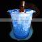 2016 new fashion tall plastic acrylic ice bucket with two handles