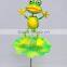 4 Inch Plastic Decorative Green Frog on Lotus Garden Stakes, Piquet de Jardin