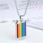 Enamel Rainbow Stainless Steel Pendant Men Dog Tag