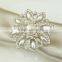 fashionable flower shape plastic pearls metal alloy napkin rings