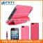 Set Screen Protector And Case For Iphone 5 , Black Hexagon Pattern Smart PU Case Cover
