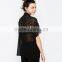 Women Spread Collar Chiffon Transparent Short Sleeve Blouse
