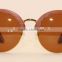 JM467 Half Metal Frame Customized Logo Brown UV400 Polarized Brand New Round Red Wood Sunglasses