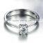 Crystal Stainless Steel Flower Shape Anchor Engagement Ring
